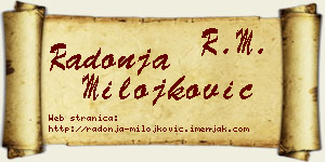 Radonja Milojković vizit kartica